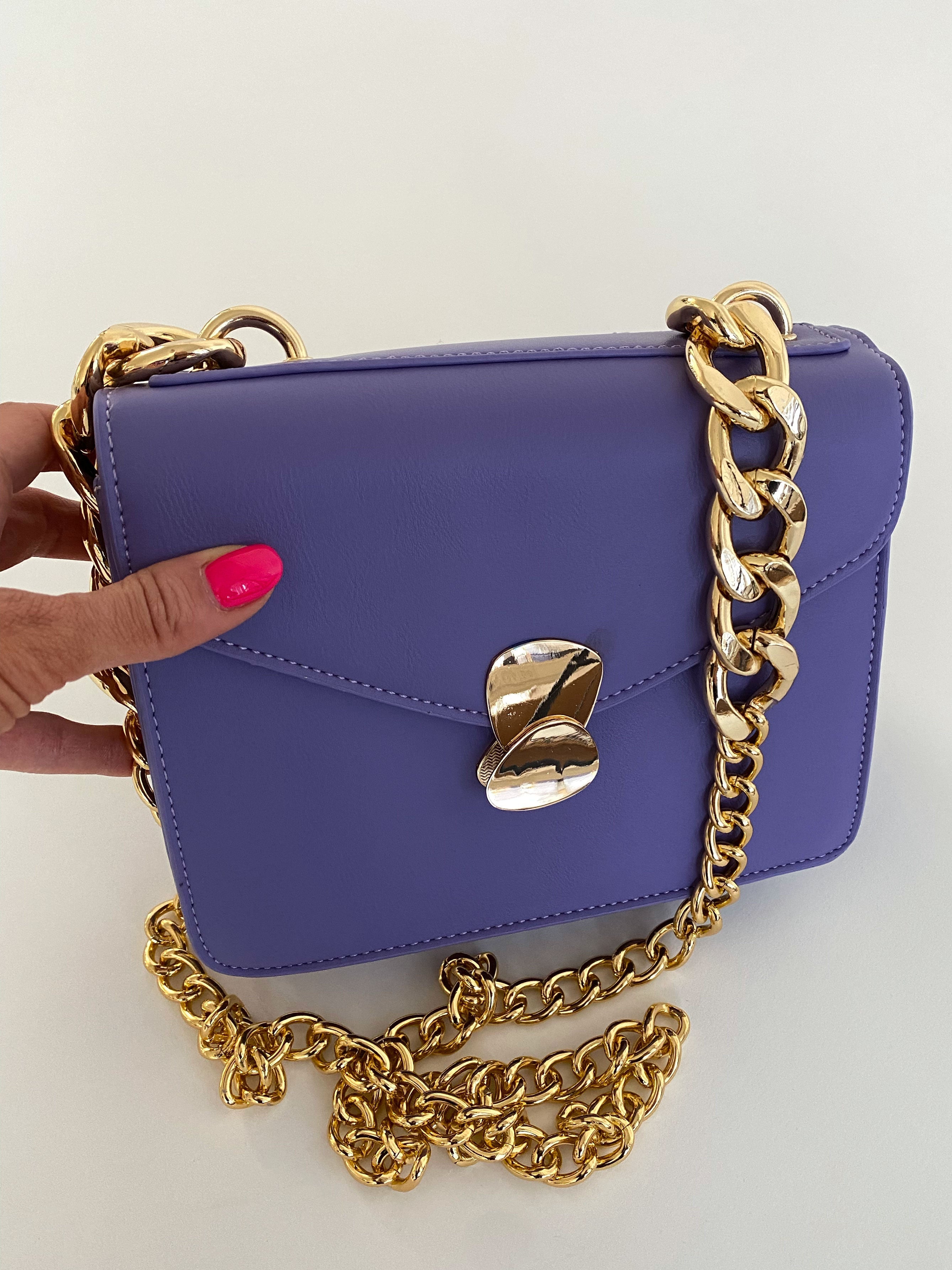 Paris - Blå väska med guldkedja